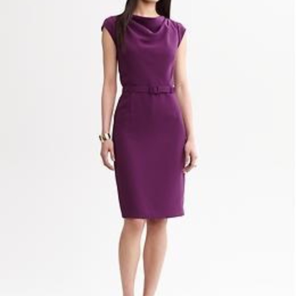 Banana Republic Plum Belted Sheath Dress